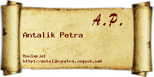 Antalik Petra névjegykártya